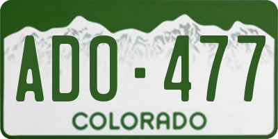 CO license plate ADO477
