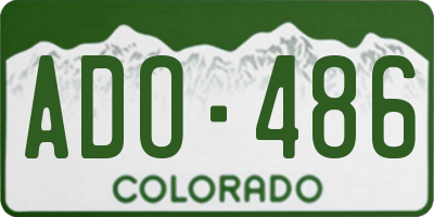 CO license plate ADO486