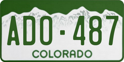 CO license plate ADO487