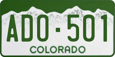 CO license plate ADO501