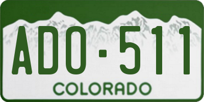 CO license plate ADO511