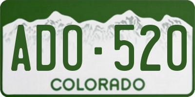 CO license plate ADO520