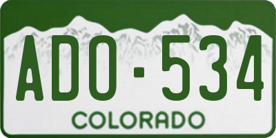 CO license plate ADO534