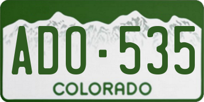 CO license plate ADO535