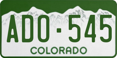 CO license plate ADO545