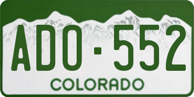 CO license plate ADO552