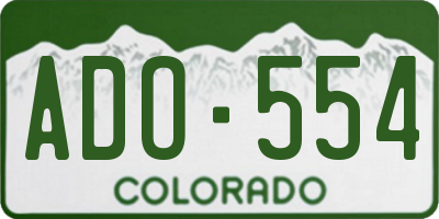 CO license plate ADO554