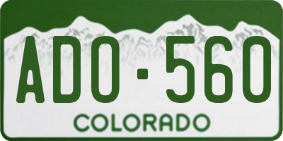 CO license plate ADO560