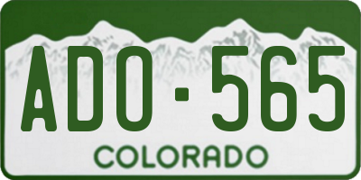 CO license plate ADO565