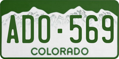 CO license plate ADO569