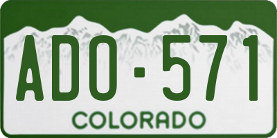 CO license plate ADO571