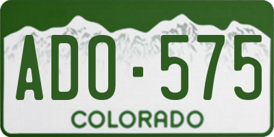 CO license plate ADO575