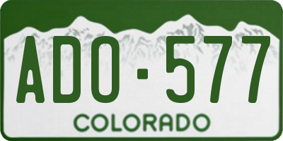 CO license plate ADO577