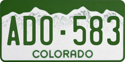 CO license plate ADO583