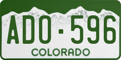 CO license plate ADO596