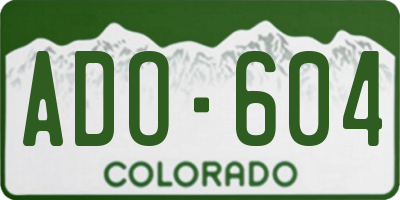 CO license plate ADO604