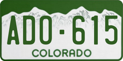 CO license plate ADO615