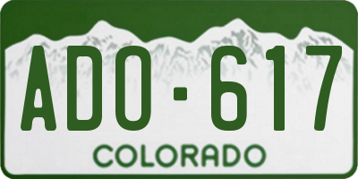 CO license plate ADO617