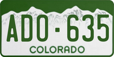 CO license plate ADO635