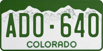 CO license plate ADO640