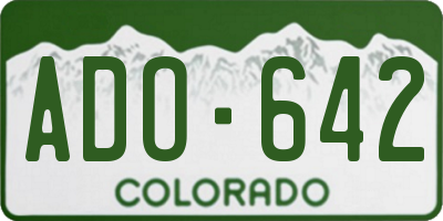 CO license plate ADO642