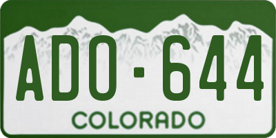 CO license plate ADO644