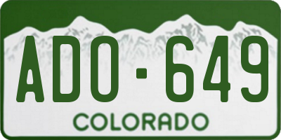CO license plate ADO649