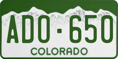 CO license plate ADO650