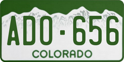 CO license plate ADO656