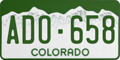 CO license plate ADO658