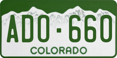 CO license plate ADO660