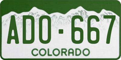 CO license plate ADO667