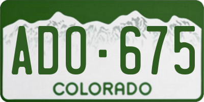 CO license plate ADO675