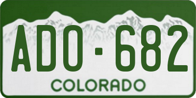 CO license plate ADO682
