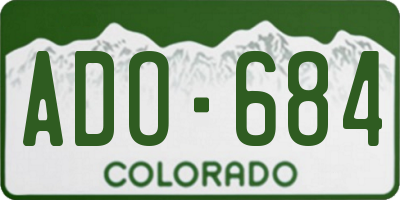 CO license plate ADO684