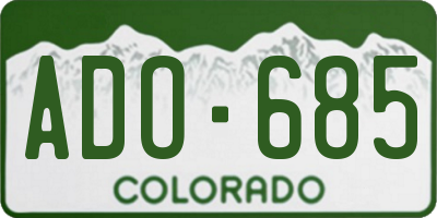 CO license plate ADO685