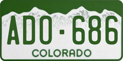 CO license plate ADO686
