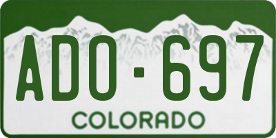 CO license plate ADO697