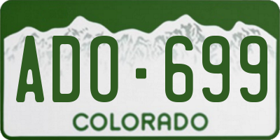 CO license plate ADO699