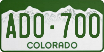CO license plate ADO700