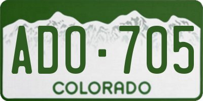 CO license plate ADO705