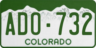 CO license plate ADO732