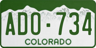 CO license plate ADO734