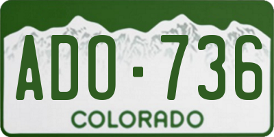 CO license plate ADO736