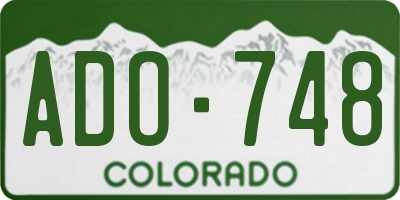 CO license plate ADO748