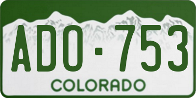 CO license plate ADO753