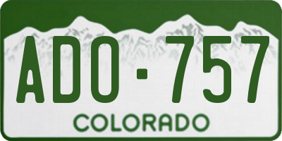 CO license plate ADO757