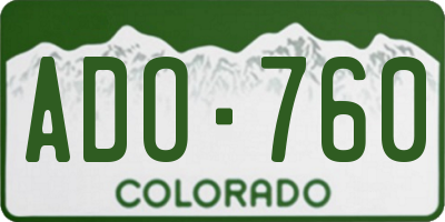 CO license plate ADO760