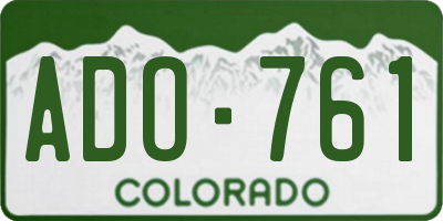 CO license plate ADO761