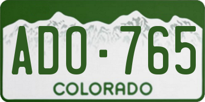 CO license plate ADO765